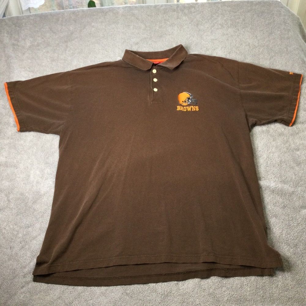 Vintage 90s NFL Men's Cleveland Browns Polo Brown‎ Size XXL